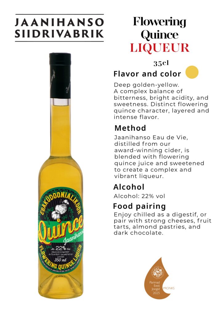 Jaanihanso flowering quince liqueur